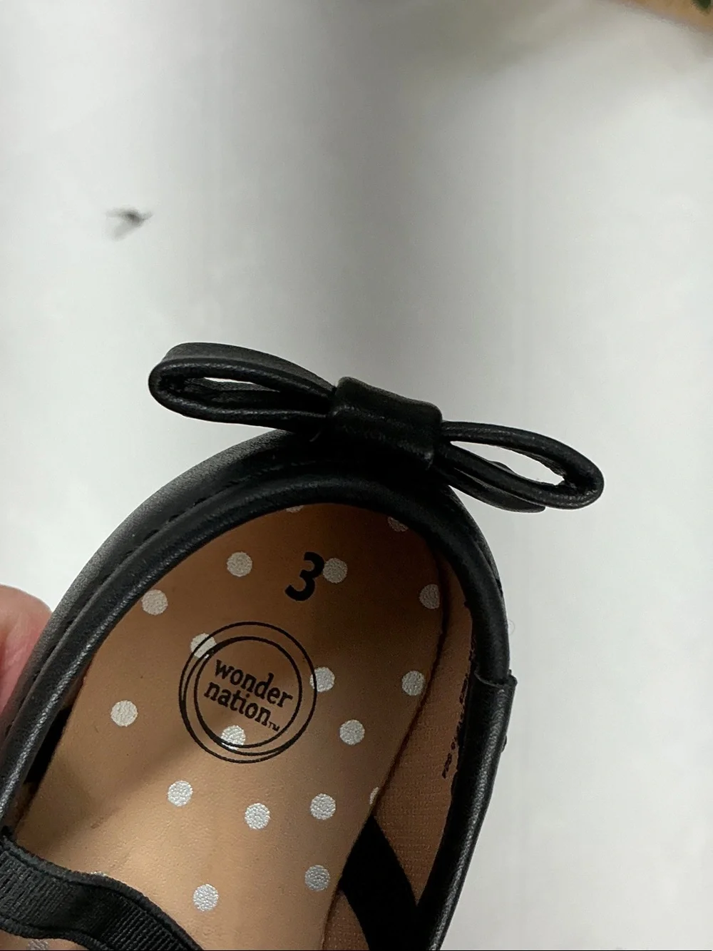 wonder nation Black Bow Mary Jane Flats for Kids